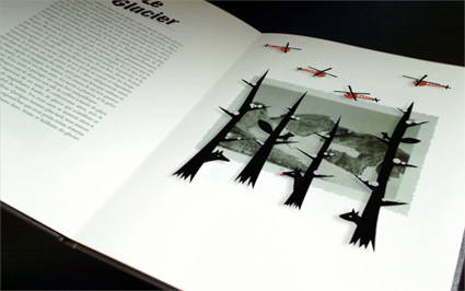 העולם של ההרים - אוגמנטציה משלבת אנימציה בין דפי הספר
