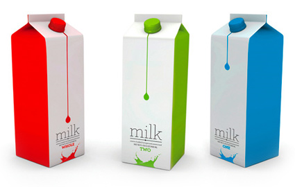 עיצוב אריזות חלב קונספטואליות