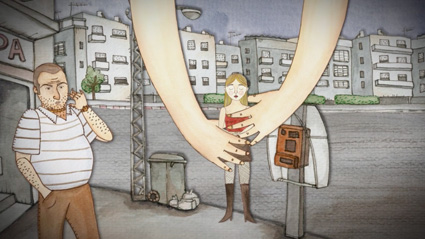 שיחת טלפון בסרטון האנימציה יקטרינה הגדולה של אנה קונצמן