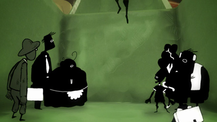 דמויות דו-מימדיות בסרטון האנימציה קופסא שחורה של יאיר גורדון